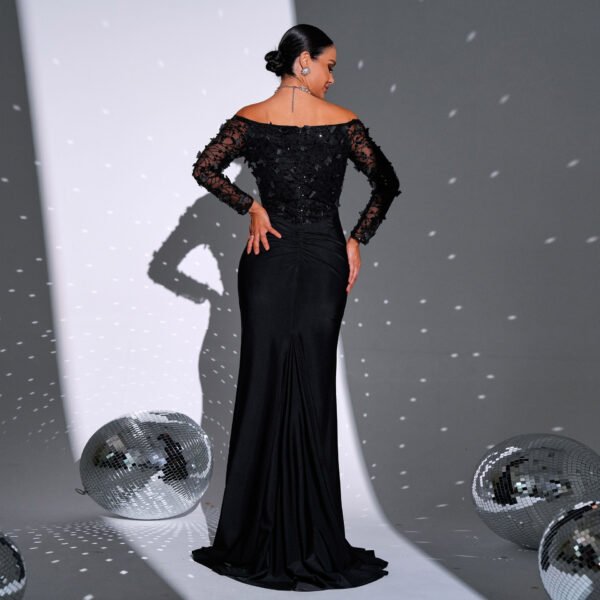 Bandeau Sexy Long Sequined Off-neck Banquet Evening Dress - Image 3