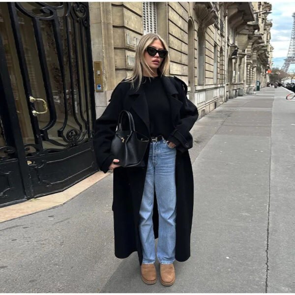 Spring Women's Trench Elegant Lapel Large Coat - Image 10