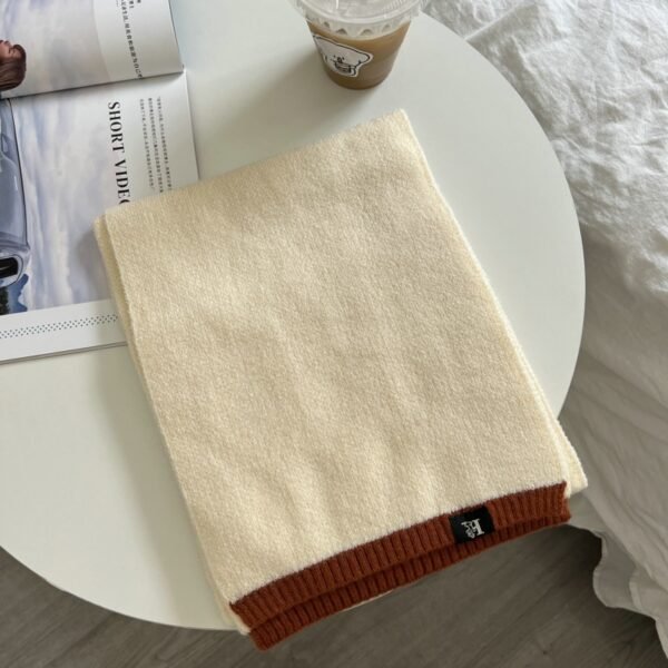 Korean Style All-matching Youthful-looking Keep Warm Pure Color Wool Knitted Scarf - Image 8