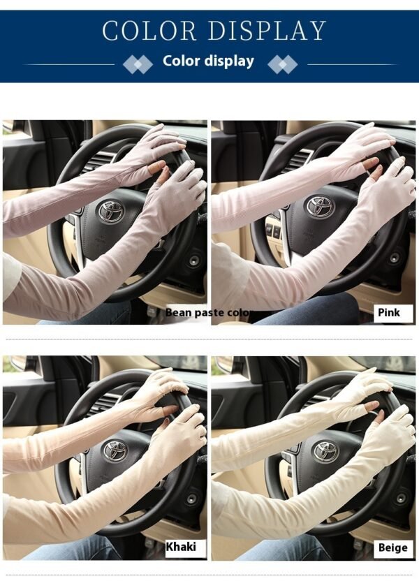 Driving Sun Protection Gloves Women's Thin Cotton Oversleeves - Image 10