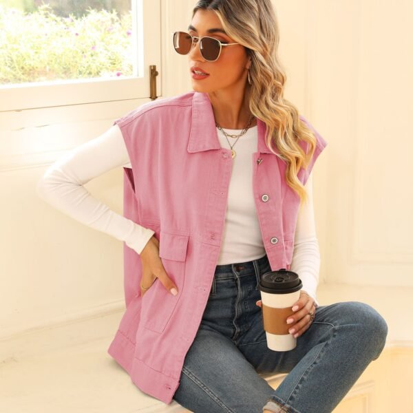 Denim Vest With Big Pockets - Image 5