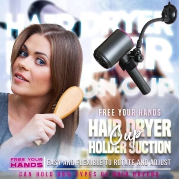 Punch-free Bathroom Hair Dryer Bracket Suction Cup - Image 3