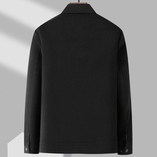 Casual Detachable White Duck Down Liner Lapel Pure Wool Jacket - Image 3