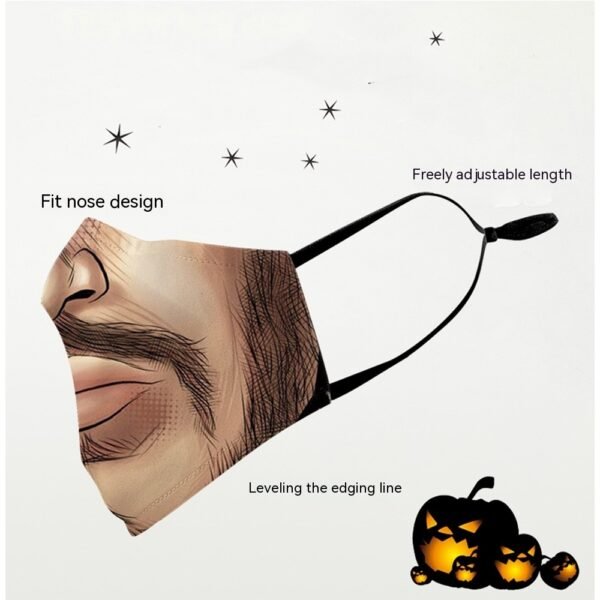Wansheng Digital Printing Face Animal Tiger Ear Hanging Double-layer Mask - Image 2