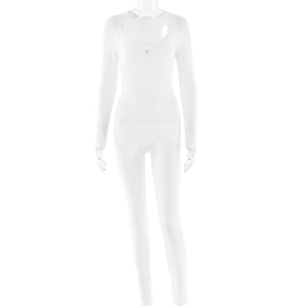 Sexy Tight Zipper Jumpsuit Autumn New - Image 7