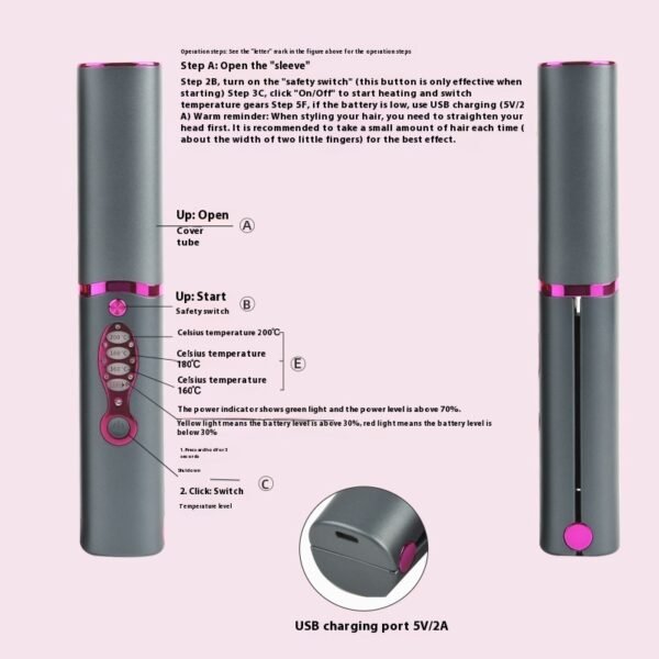 Wireless Charging Portable Hair Straighter - Image 3
