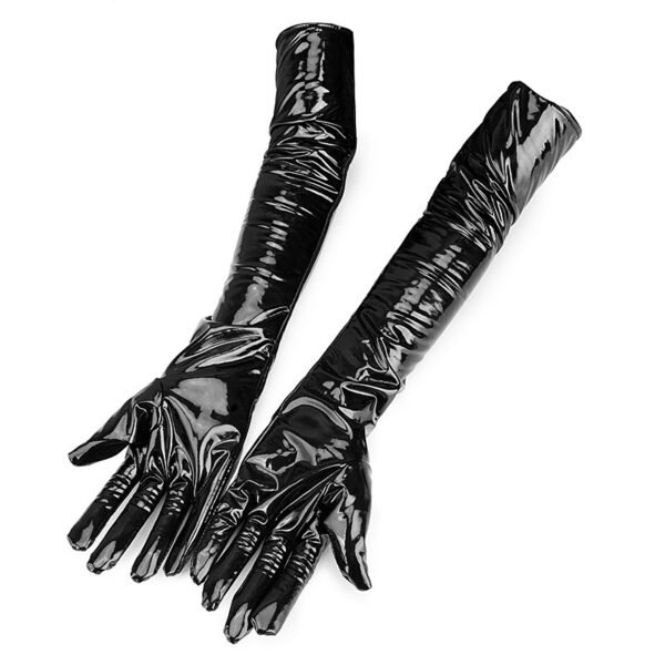 Sexy Gloves Black Leather Bar Performance Pole Dance Auxiliary Tools Dark High Elasticity Sleeve Cover - Image 5