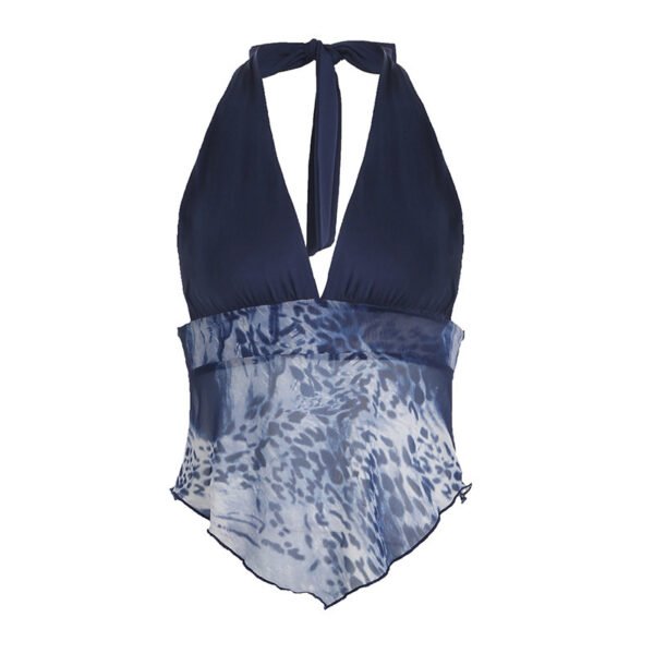 New Slim Fit Backless V-neck Halter Sling Top For Women - Image 6