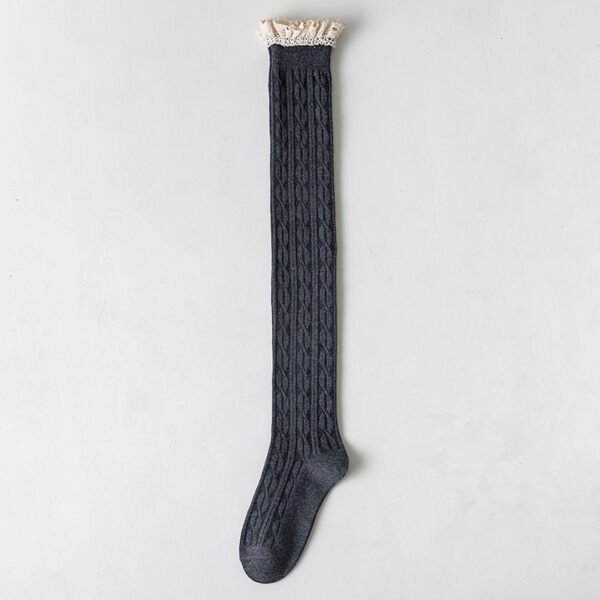 Japanese Lengthened Vertical Bar Twist Stockings - Image 7
