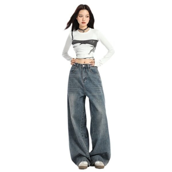 Women's American-style Retro Loose Wide-leg Pants - Image 5