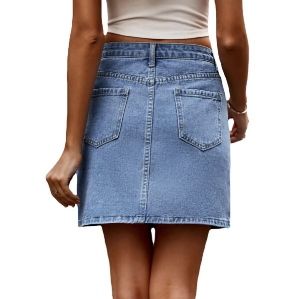 Women's Fashion Irregular Waist Design Denim Skirt - Image 5