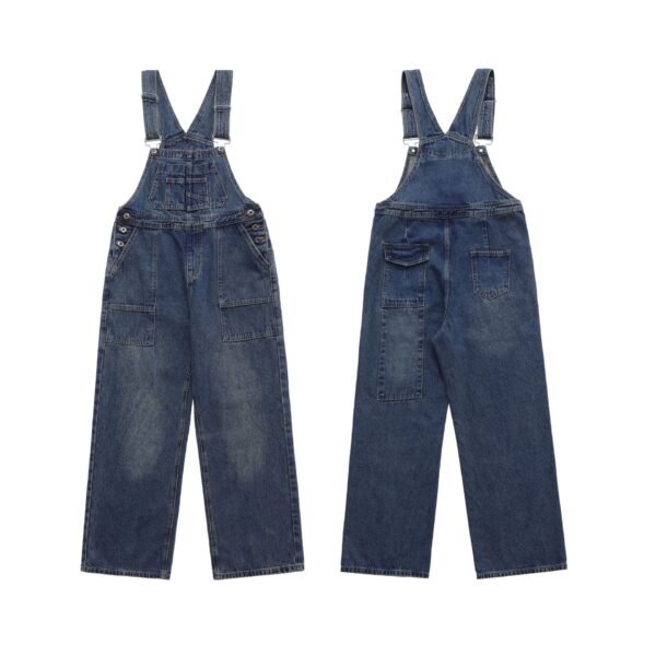 Denim Suspender Pants Women's Design Sense Loose Washed-out - Image 4