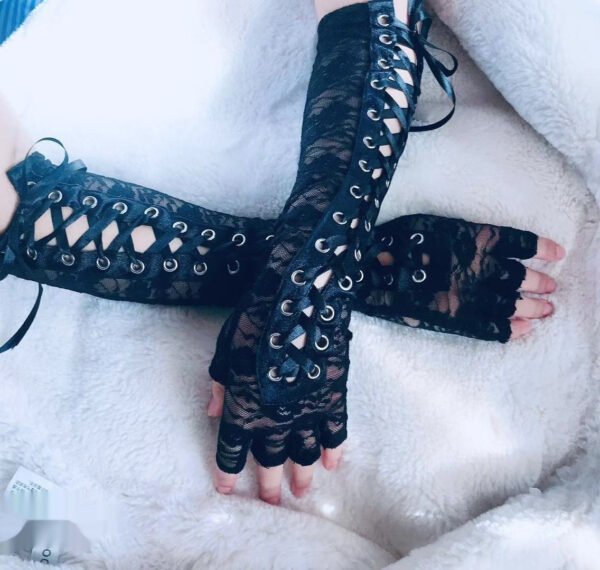 Beautiful Personality Lace Strap Gloves - Image 4