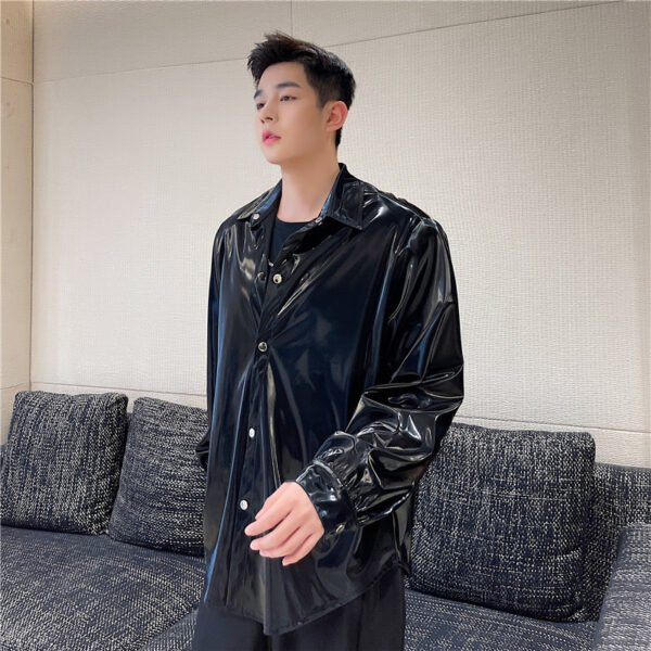 Bright Face Black Loose Fashion Coat - Image 2