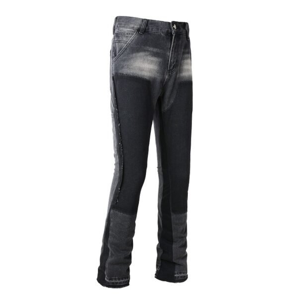Denim Non-elastic Slim Fit Bootcut Trousers Men - Image 4