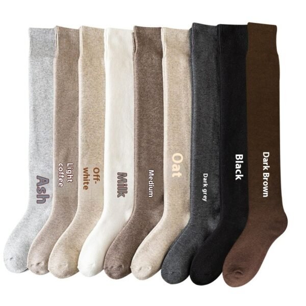 Cashmere Knee Socks Women's Long Tube Fleece-lined - Image 5