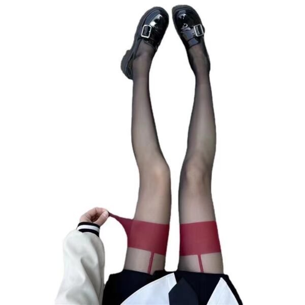 Sexy Hot-selling Slim Legs Internet Celebrity Wear Fake Suspenders Black Silk Pantyhose - Image 5