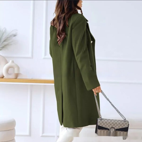 Simple Double Breasted Woolen Trench - Image 2