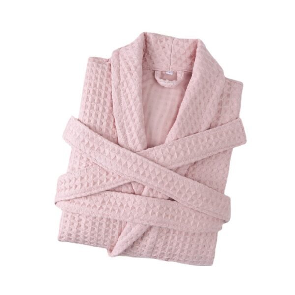 Cotton Double Waffle Unisex Thickened Long Robe - Image 4
