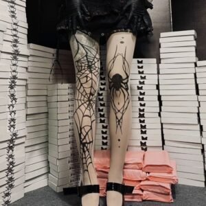 Dark Goth Punk Halloween Tarantula Female Stocking