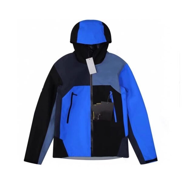Stitching Nylon Stand Collar Shell Jacket Waterproof Windproof Jacket - Image 4
