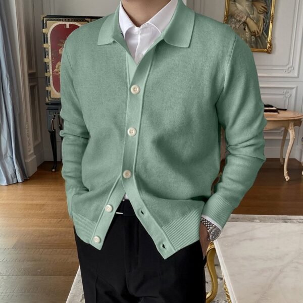 Casual European And American Men's Button Knitted Cardigan - Image 7