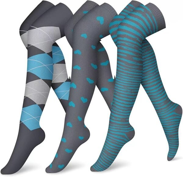 Pattern Gradient Leggings Lengthened Knee Socks - Image 8