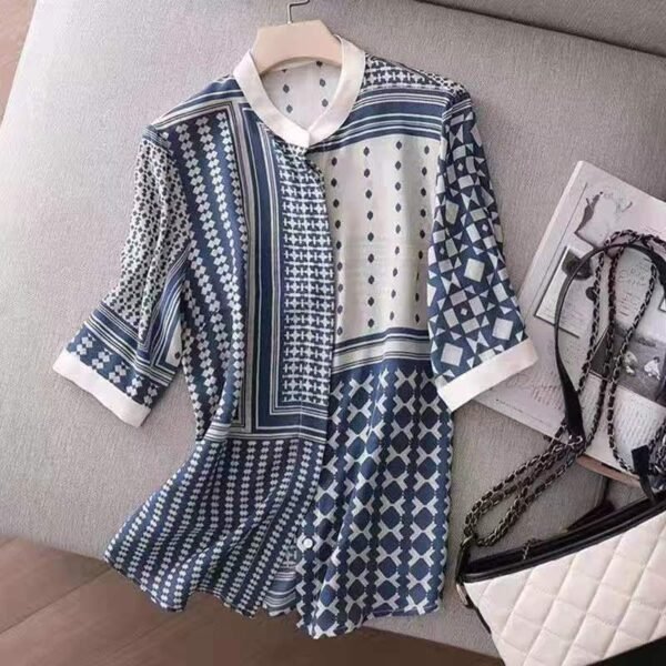 Women's Stand Collar Fashion Printed Shirt - Image 6