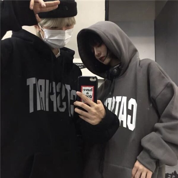American Hiphop Sweater Men's Couple Wear Autumn And Winter European And American High Street Fleece Padded Coat - Image 4