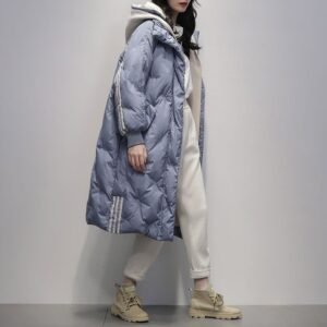 Korean Style Down Jacket – Women's Mid-Length Thickened Coat