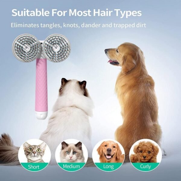 Double-Headed Pet Brush with Negative Ion & Self-Cleaning - Image 3
