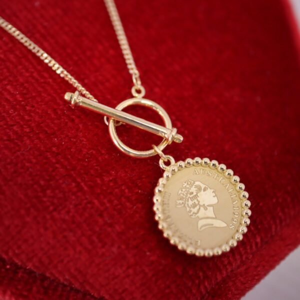 Gold Retro Round Brand Pure Jewelry Necklace - Image 7