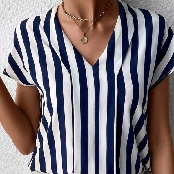Striped Loose Printed Top For Women - Image 4
