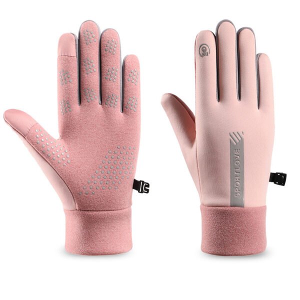 Winter Windproof And Cold Resistant Velvet Warm Touch Screen Anti Slip Gloves - Image 3