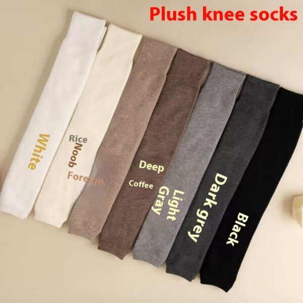 Cashmere Knee Socks Women's Long Tube Fleece-lined - Image 4