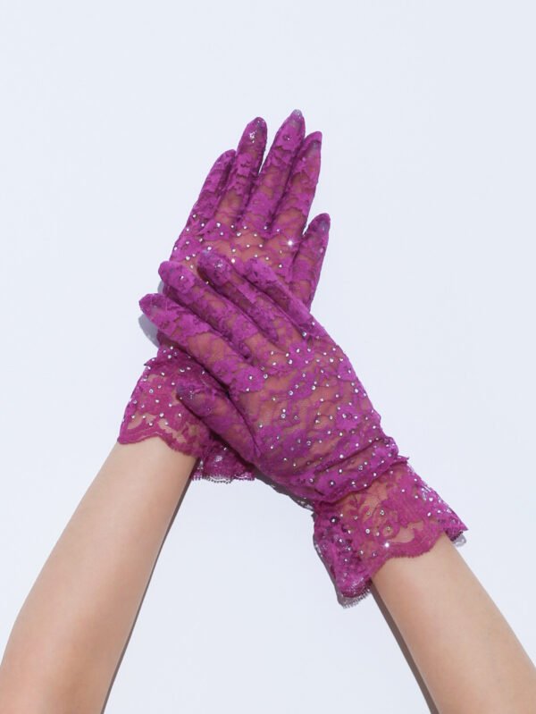 Lace Gloves Sexy Black Net Thin Dance Bride Retro - Image 7