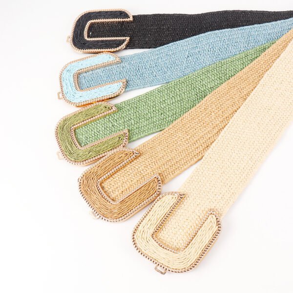 Elastic Waistband Women's Design Sense Niche Straw Elastic - Image 4