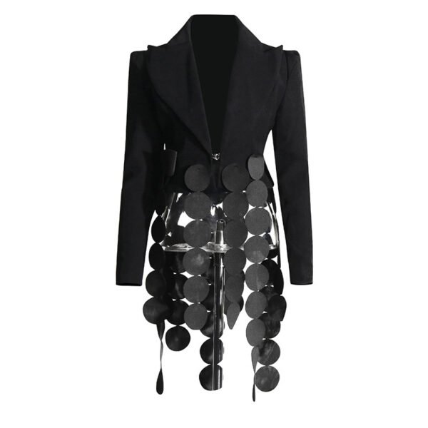 Deep V-neck Long Sleeve Short Suit Coat - Image 5