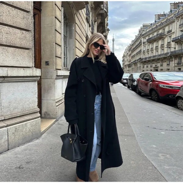 Spring Women's Trench Elegant Lapel Large Coat - Image 2