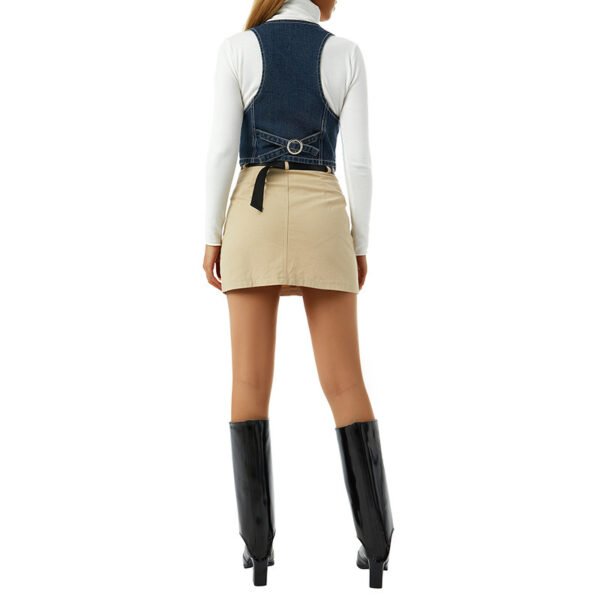 Fashionable Retro Denim Vest For Women - Image 3