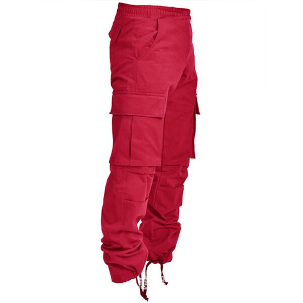 Multi Pocket Six Colors Fashion Casual Men's Cargo Drawstring Loose Pants - Image 2