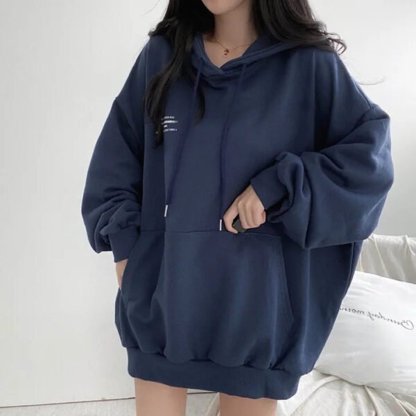 Velvet Padded Hooded Sweatshirt Women's Coat - Image 9