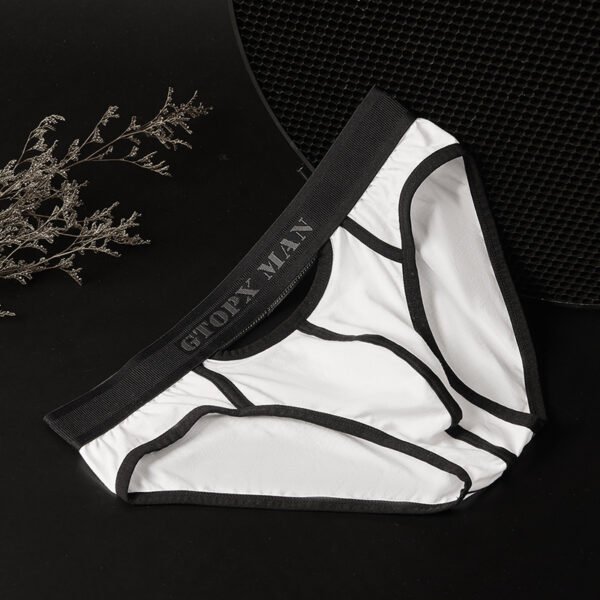 Men's Low Waist Skylight Front And Rear Opening Sexy Briefs - Image 3