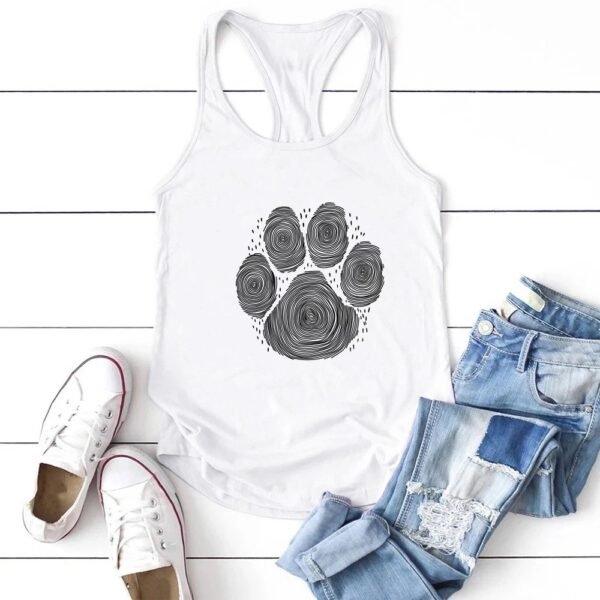 Dog's Paw Cute Foot Print Women's Vest Summer Funny - Image 6