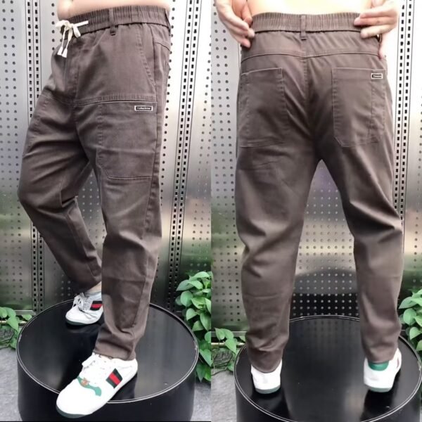Spring Plus Size Loose Straight Casual Pants Solid Color Denim Trousers - Image 6