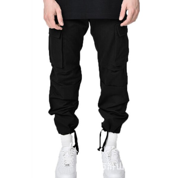 Multi Pocket Six Colors Fashion Casual Men's Cargo Drawstring Loose Pants - Image 4