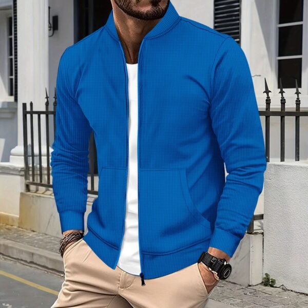 Autumn And Winter New Solid Color Zipper Baseball Uniform Pocket Long Sleeve Coat - Image 5