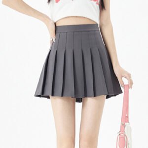 Spring And Summer Black Pleated Skirt Small Slim Fit All-matching