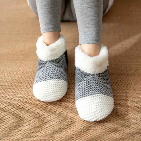 Women's Color-matching Knitted Plush Floor Socks Home Indoor Warm Non-slip Carpet Socks Winter Fashion - Image 9