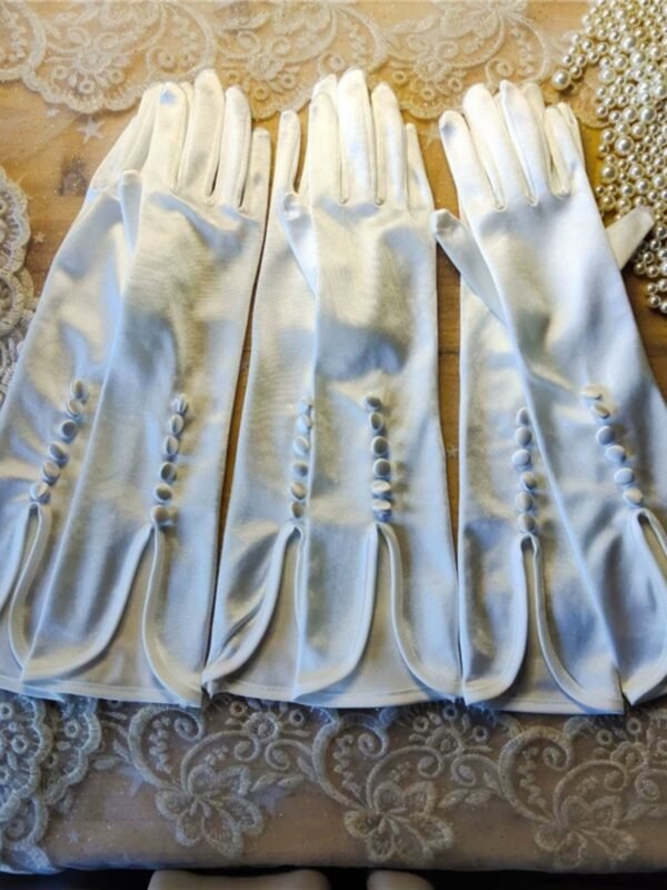 Studio Photographer's Wedding Dress Satin Gloves - Image 4